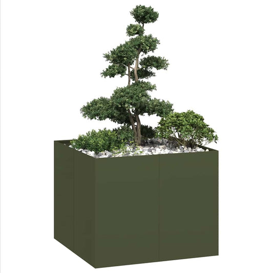 vidaXL Planter Olive Green 100x100x80 cm Steel