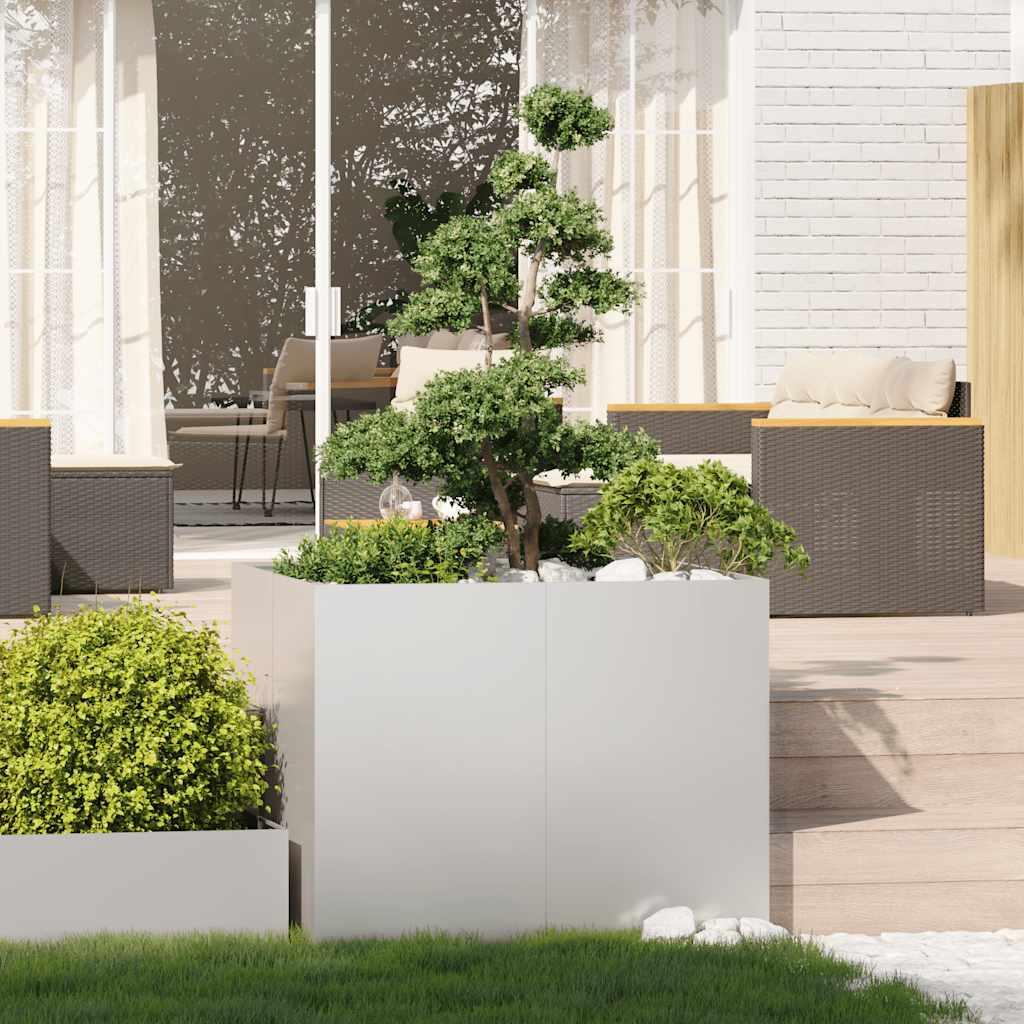 vidaXL Planter 100x100x80 cm Stainless Steel