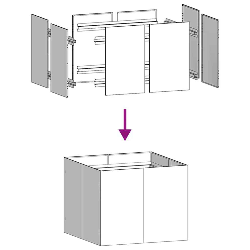 vidaXL Planter 100x100x80 cm Stainless Steel