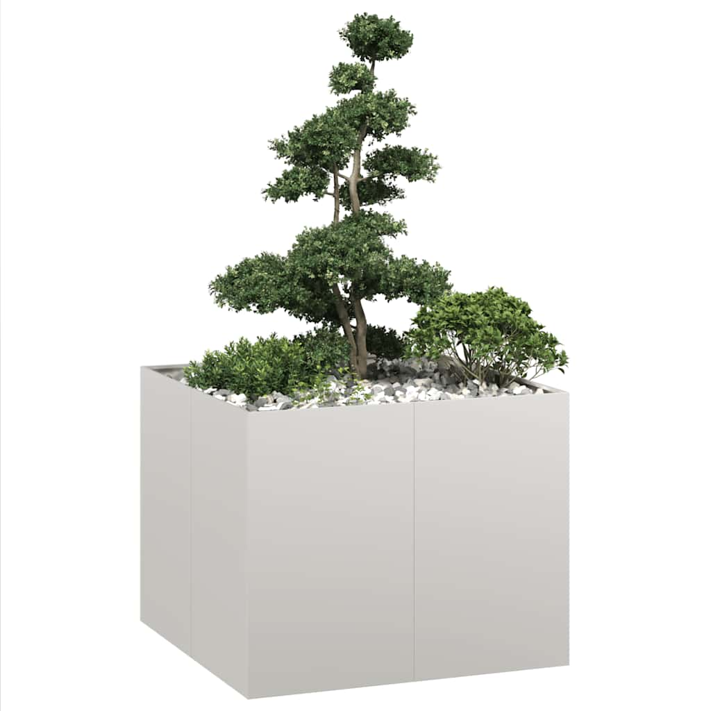 vidaXL Planter 100x100x80 cm Stainless Steel