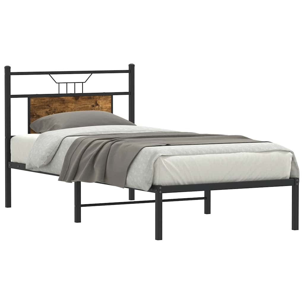 Bed Frame without Mattress Smoked Oak 80x200 cm Engineered Wood