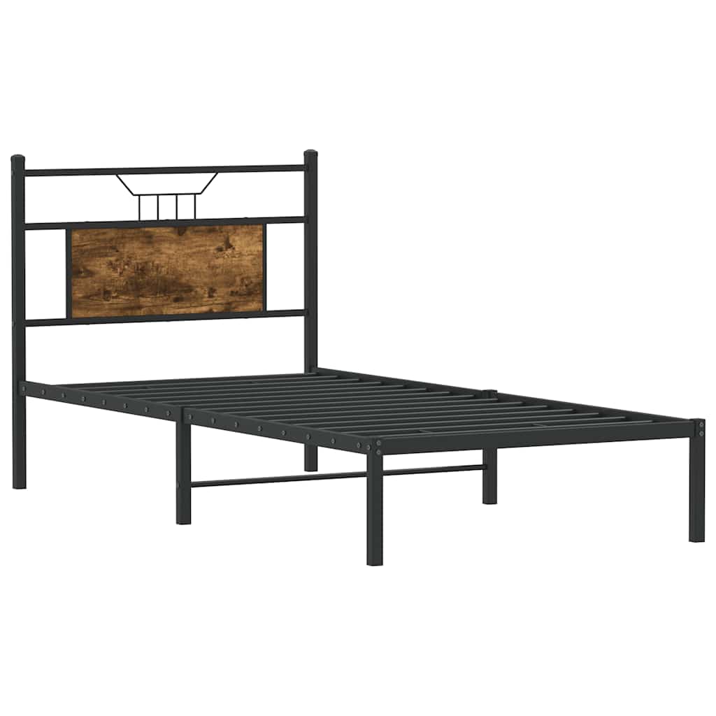Bed Frame without Mattress Smoked Oak 80x200 cm Engineered Wood