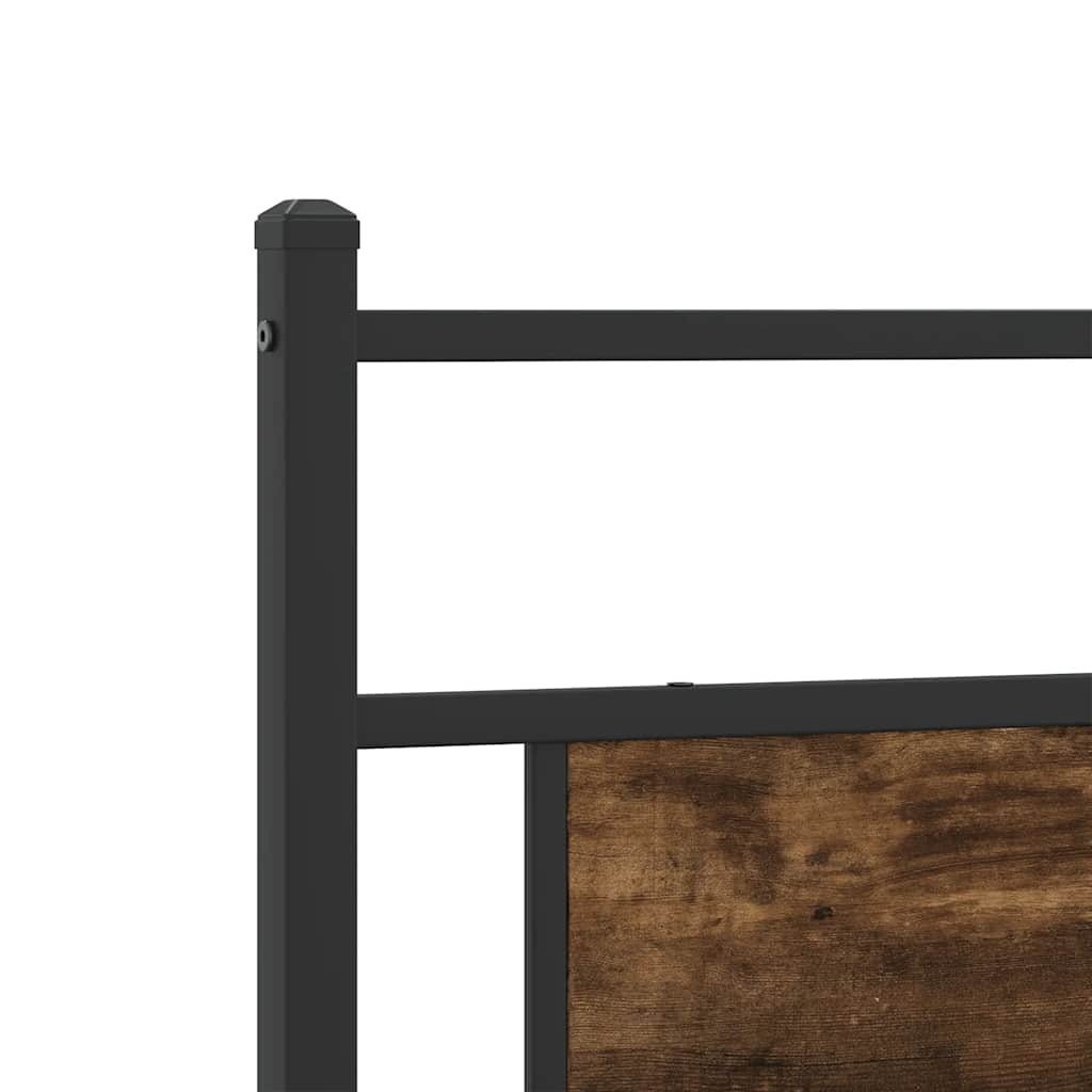 Bed Frame without Mattress Smoked Oak 100x190 cm Engineered Wood
