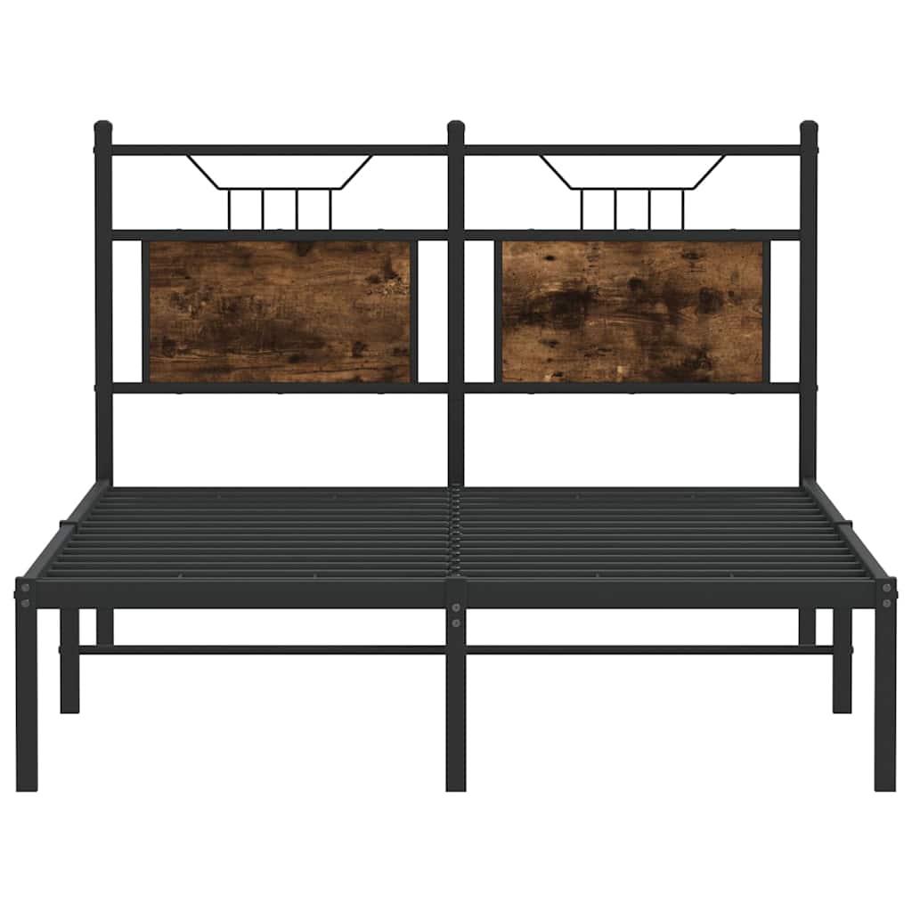 Bed Frame without Mattress Smoked Oak 120x200 cm Engineered Wood