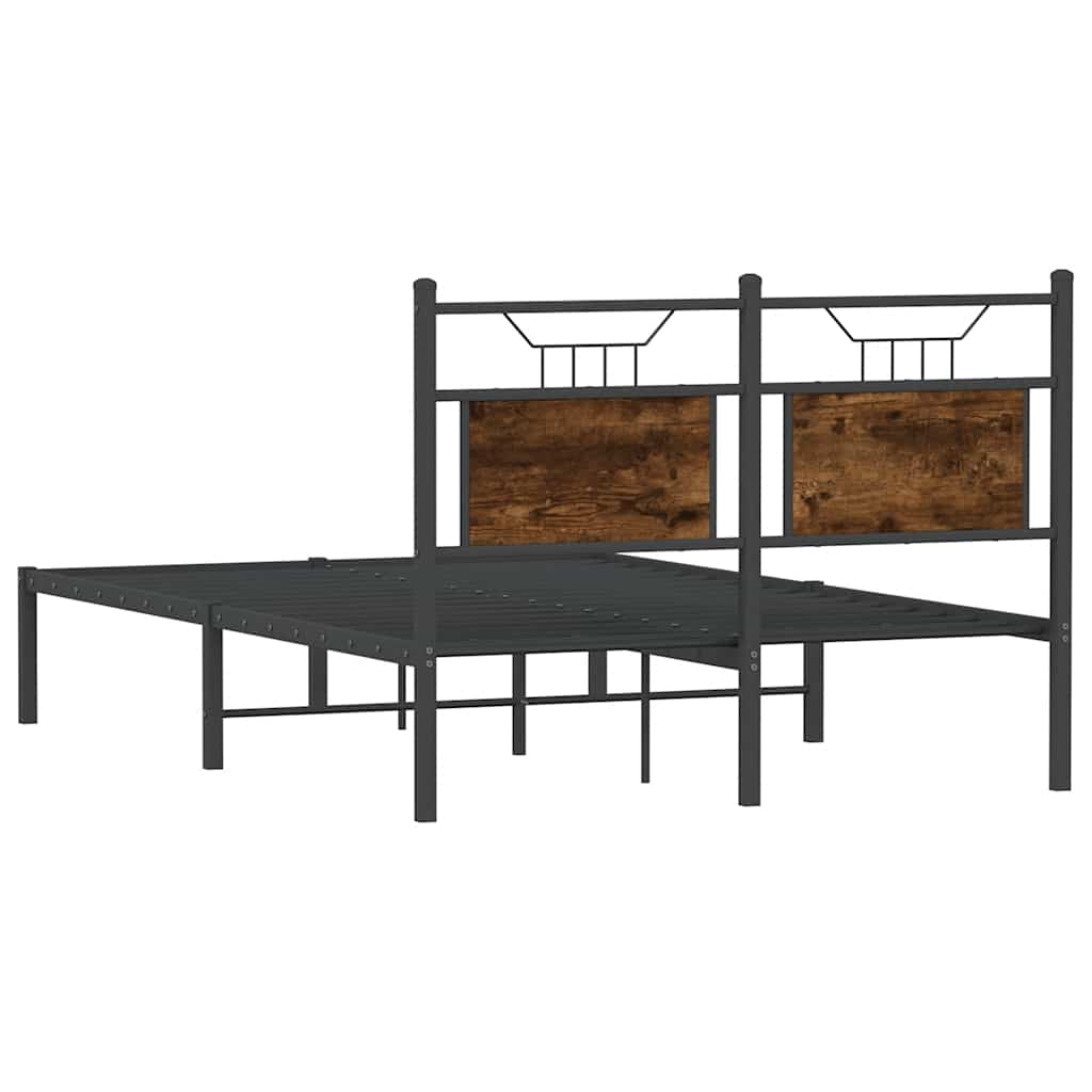 Bed Frame without Mattress Smoked Oak 120x200 cm Engineered Wood