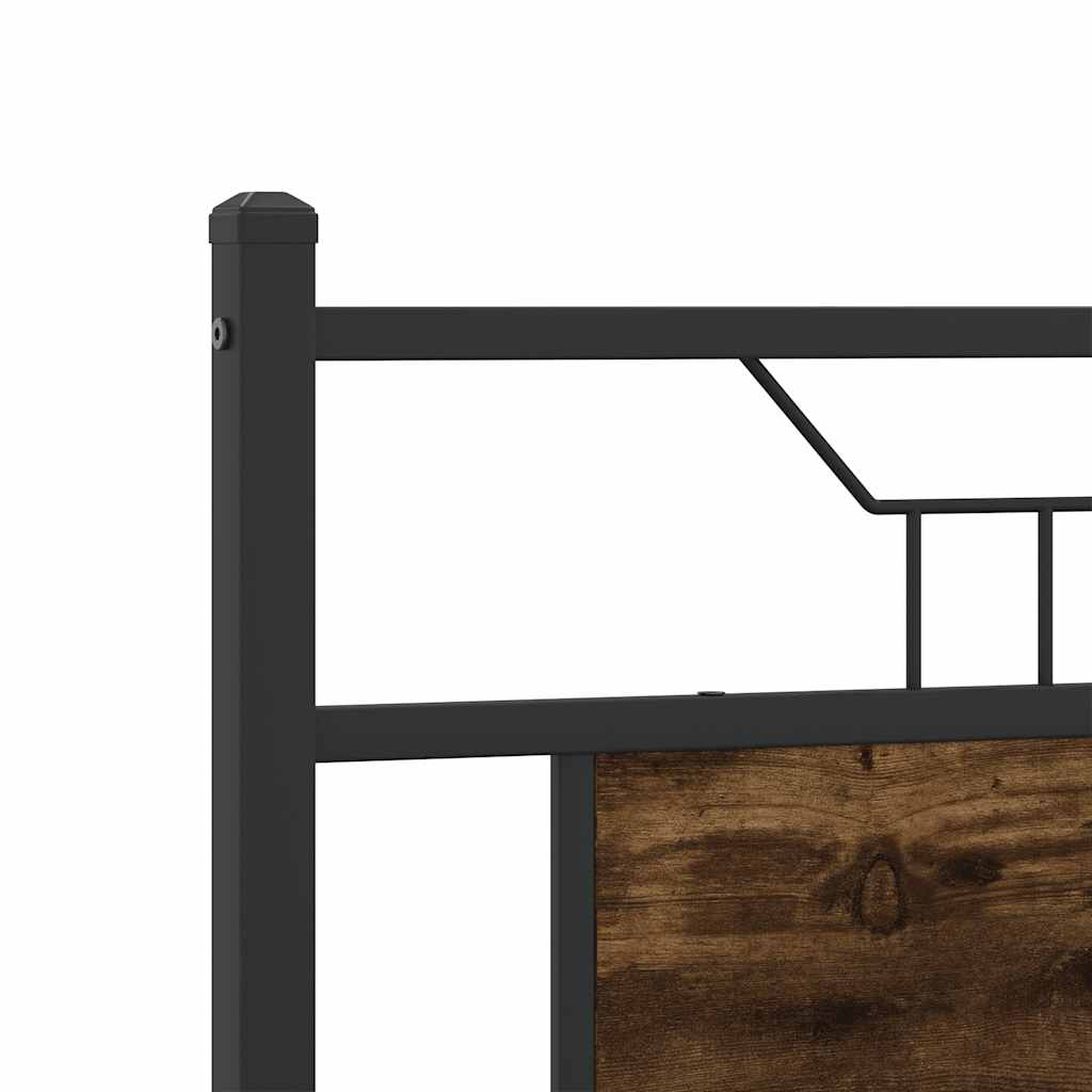 Bed Frame without Mattress Smoked Oak 140x190 cm Engineered Wood