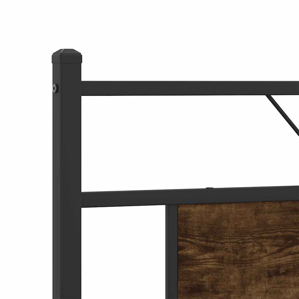 Bed Frame without Mattress Smoked Oak 160x200 cm Engineered Wood