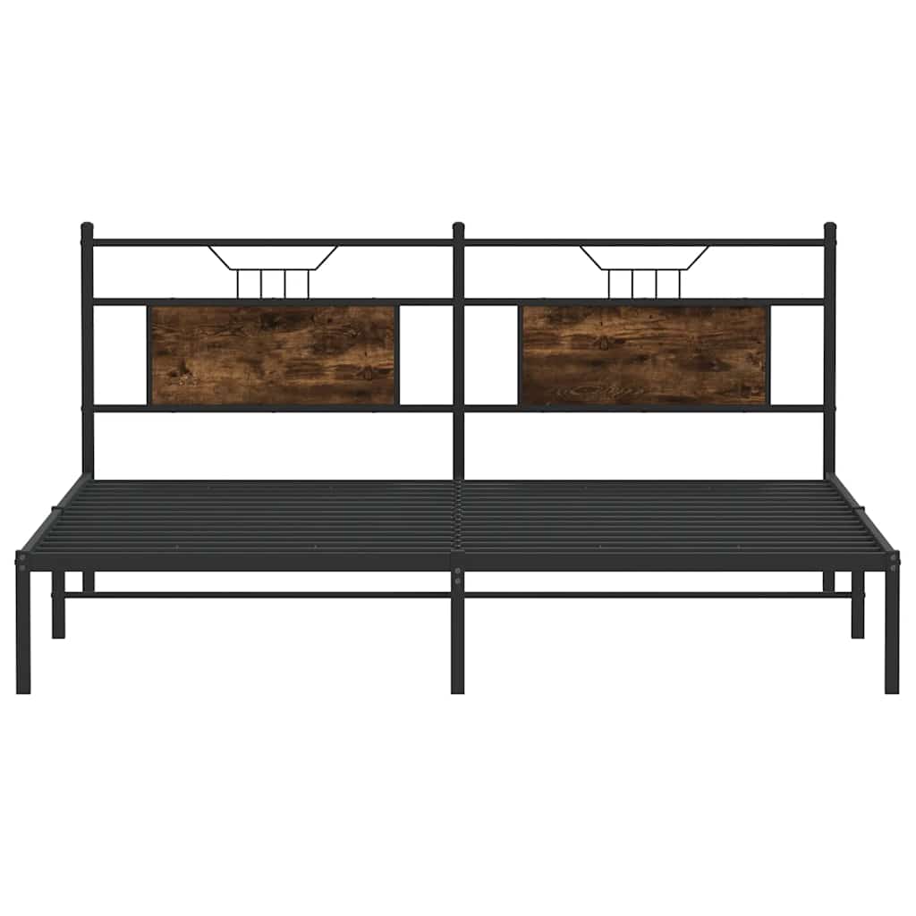Bed Frame without Mattress Smoked Oak 183x203 cm Engineered Wood