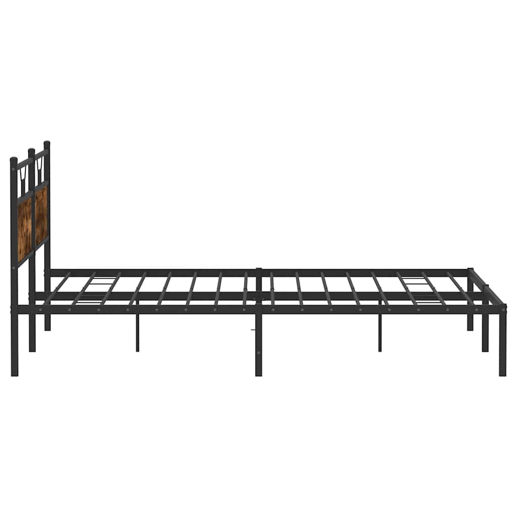 Bed Frame without Mattress Smoked Oak 200x200 cm Engineered Wood