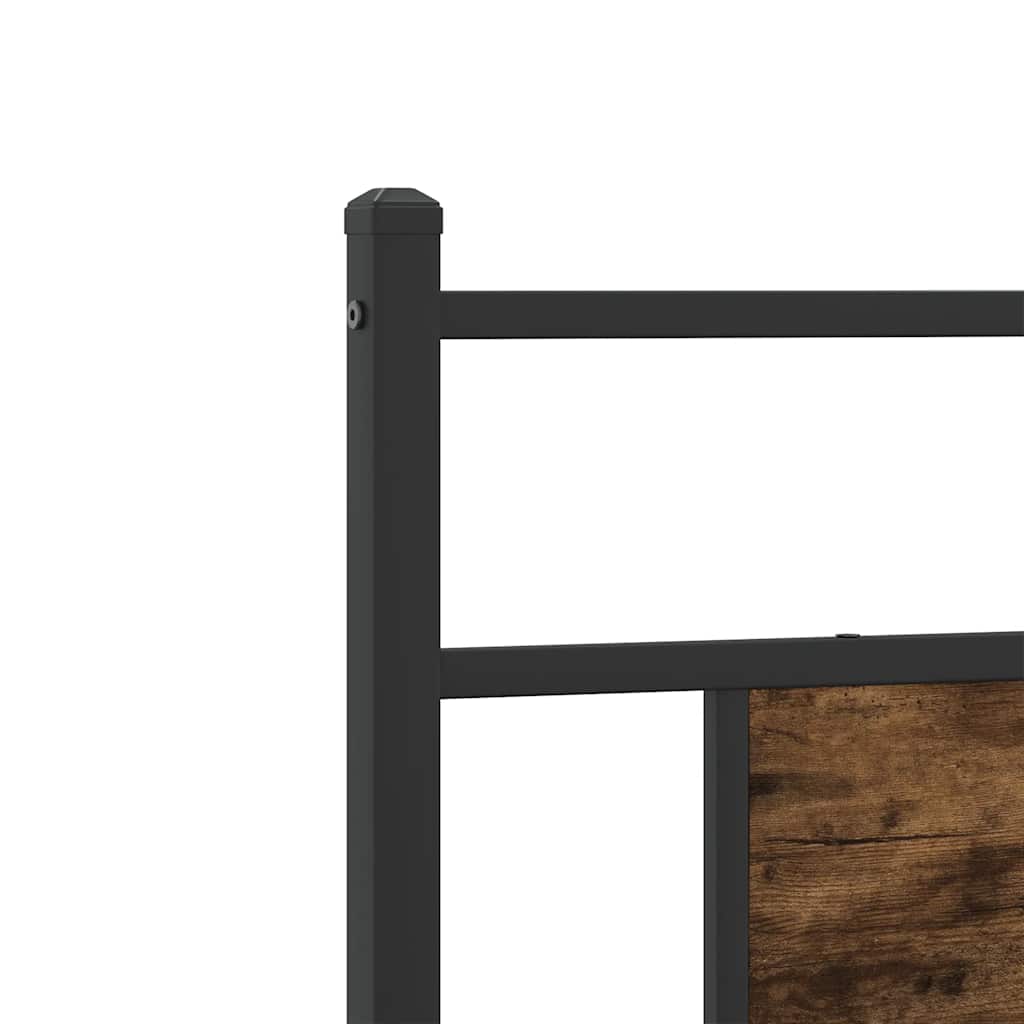 Bed Frame without Mattress Smoked Oak 75x190 cm Small Single Engineered Wood