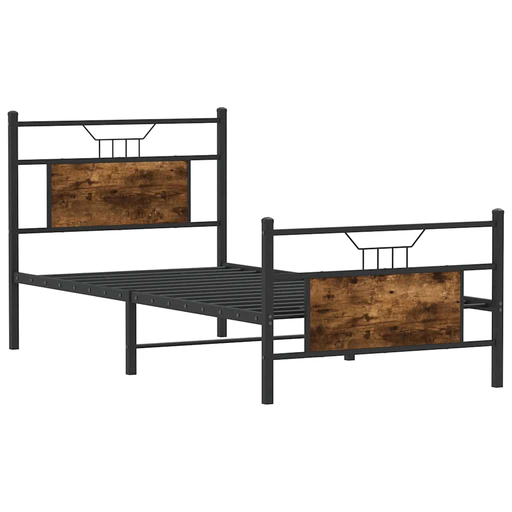 Bed Frame without Mattress Smoked Oak 80x200 cm Engineered Wood