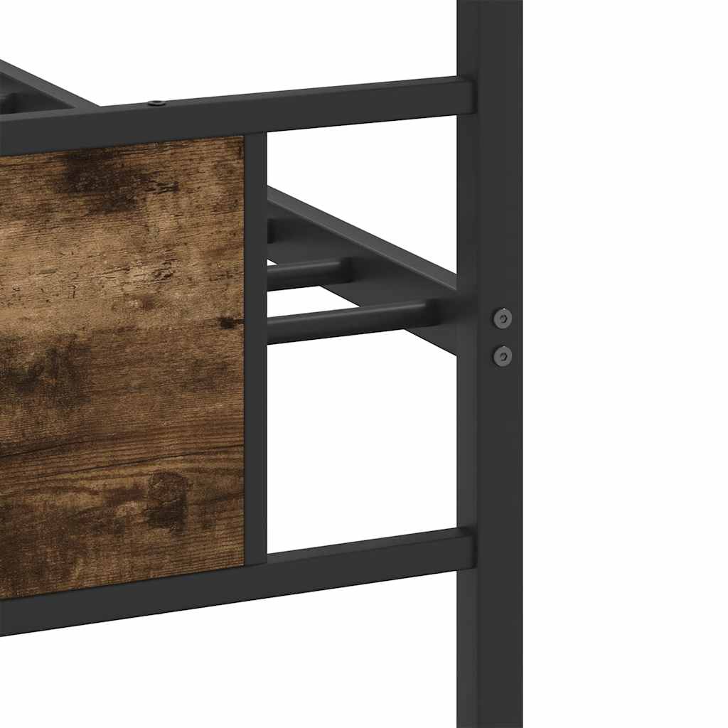 Bed Frame without Mattress Smoked Oak 90x200 cm Engineered Wood