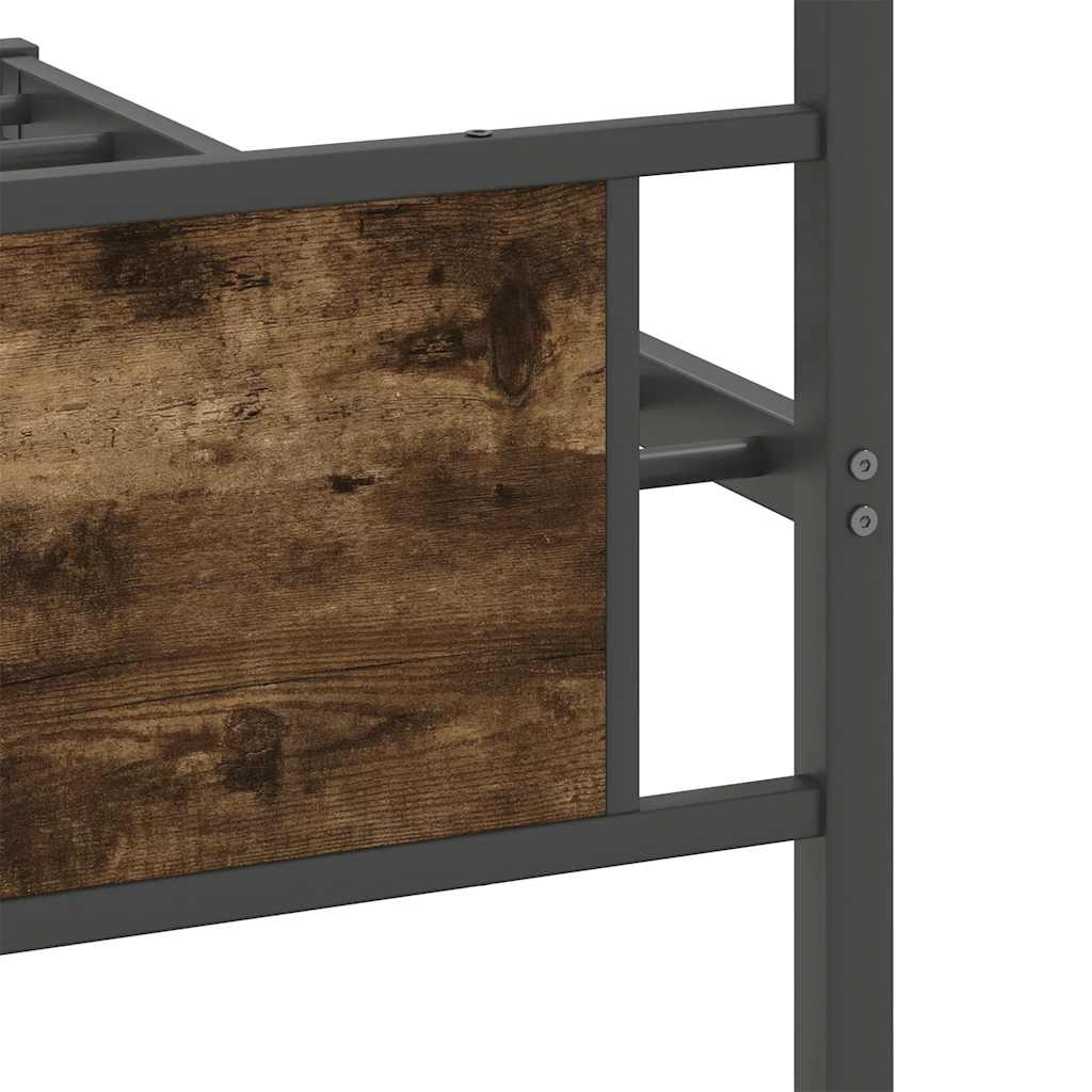 Bed Frame without Mattress Smoked Oak 100x190 cm Engineered Wood