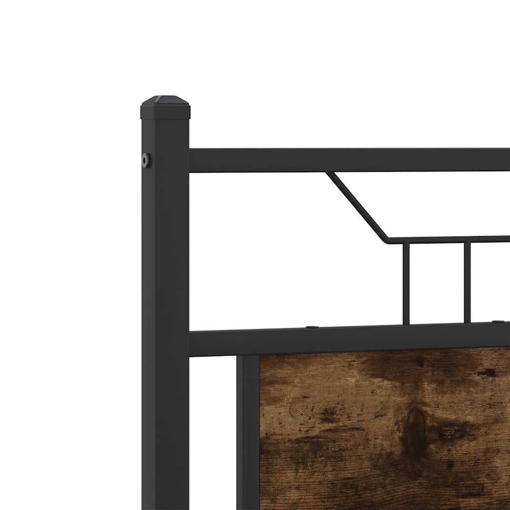 Bed Frame without Mattress Smoked Oak 120x190 cm Small Double Engineered Wood
