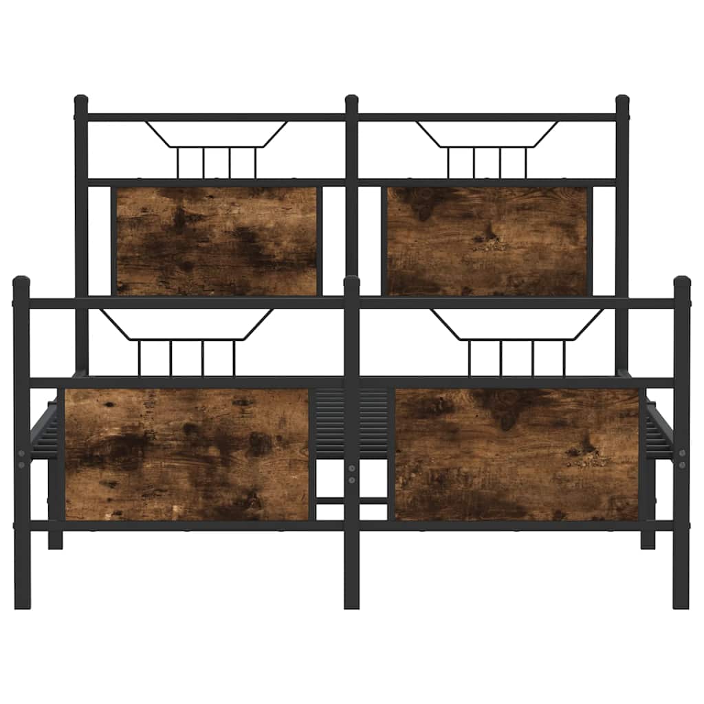 Bed Frame without Mattress Smoked Oak 120x200 cm Engineered Wood