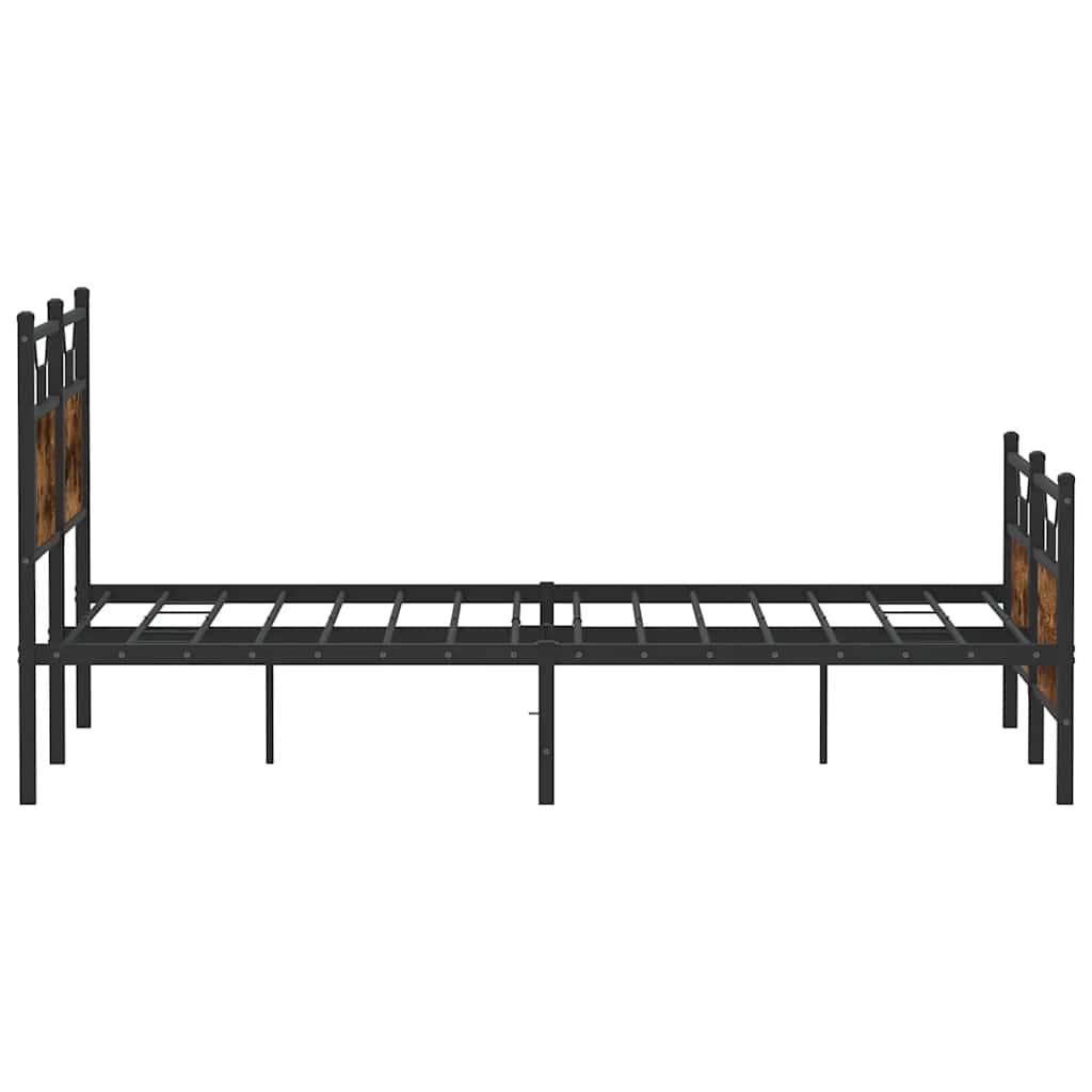 Bed Frame without Mattress Smoked Oak 140x190 cm Engineered Wood