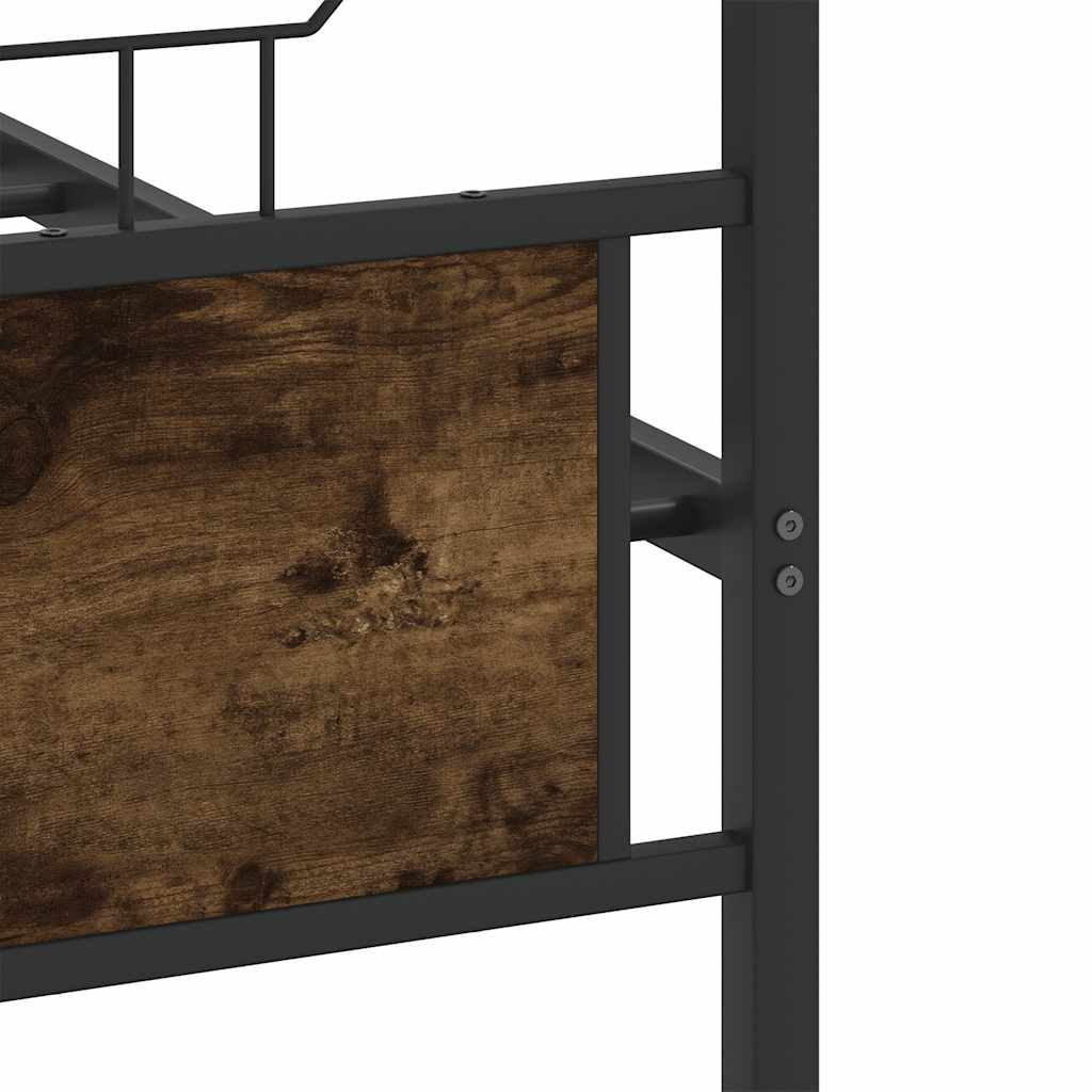 Bed Frame without Mattress Smoked Oak 140x190 cm Engineered Wood