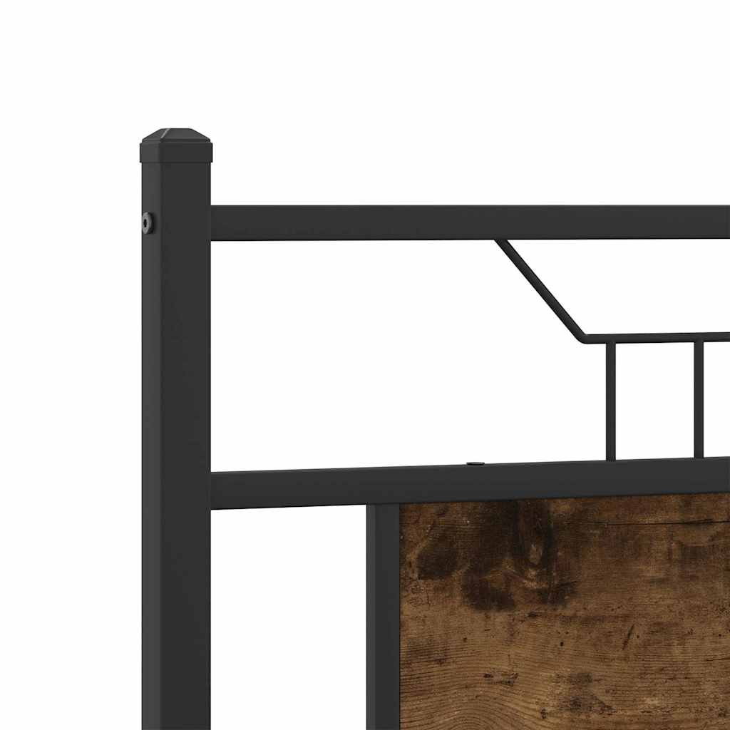 Bed Frame without Mattress Smoked Oak 150x200 cm King Size Engineered Wood