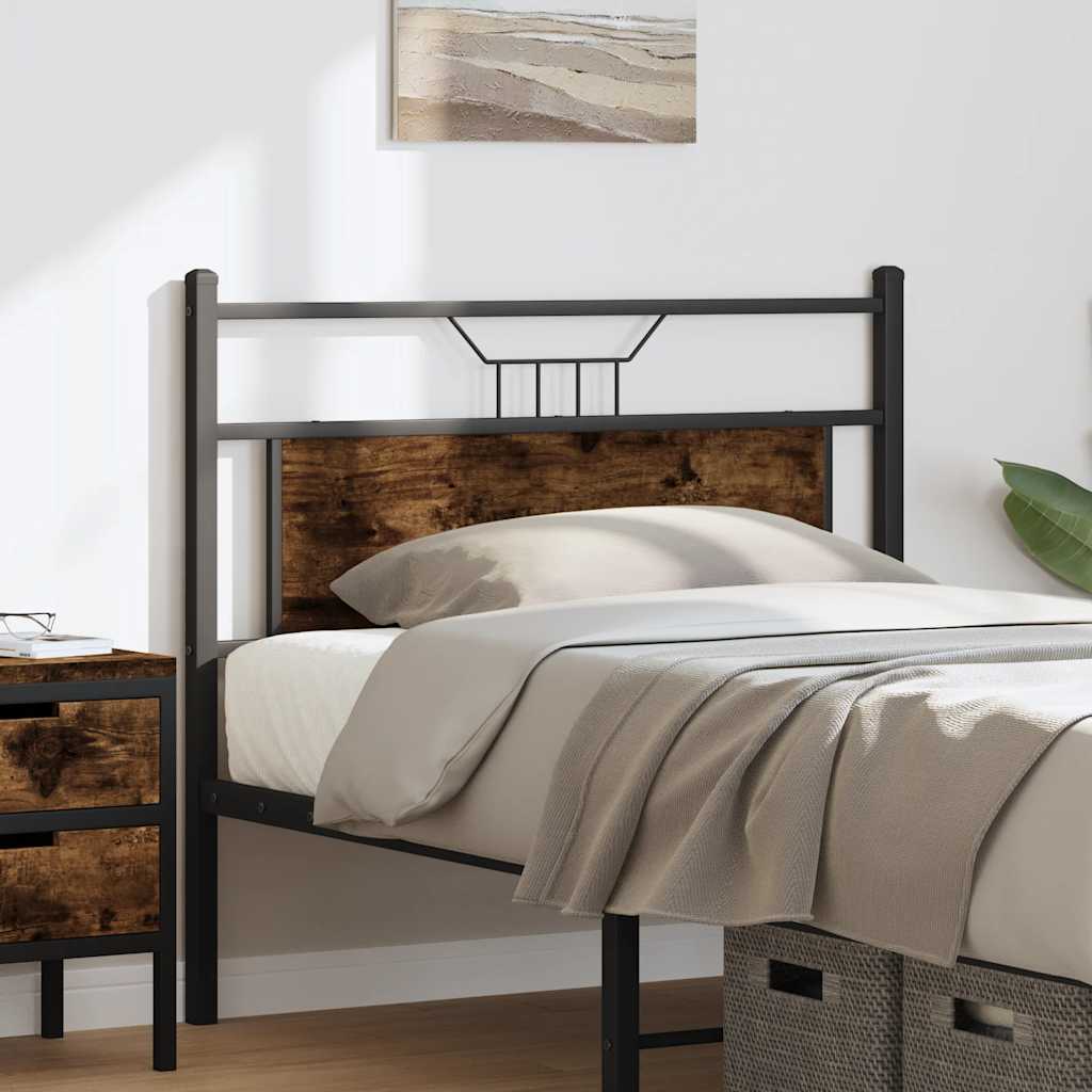 Replace Headboard Smoked Oak 107 cm Engineered Wood and Steel