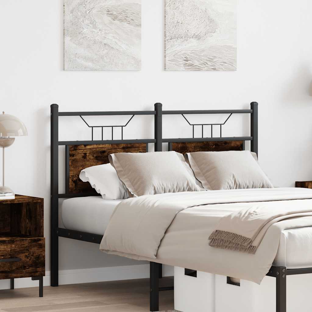 Replace Headboard Smoked Oak 120 cm Engineered Wood and Steel