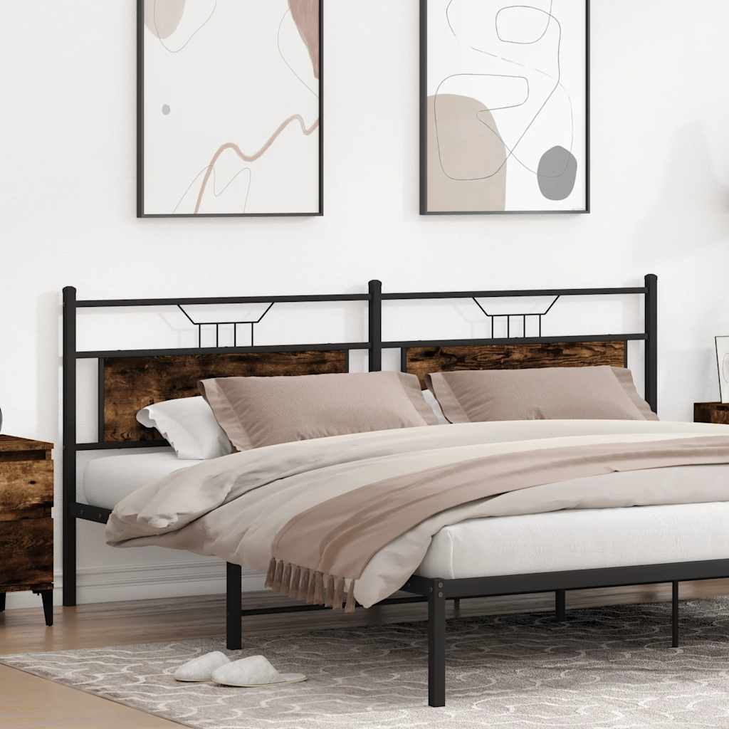 Replace Headboard Smoked Oak 193 cm Engineered Wood and Steel