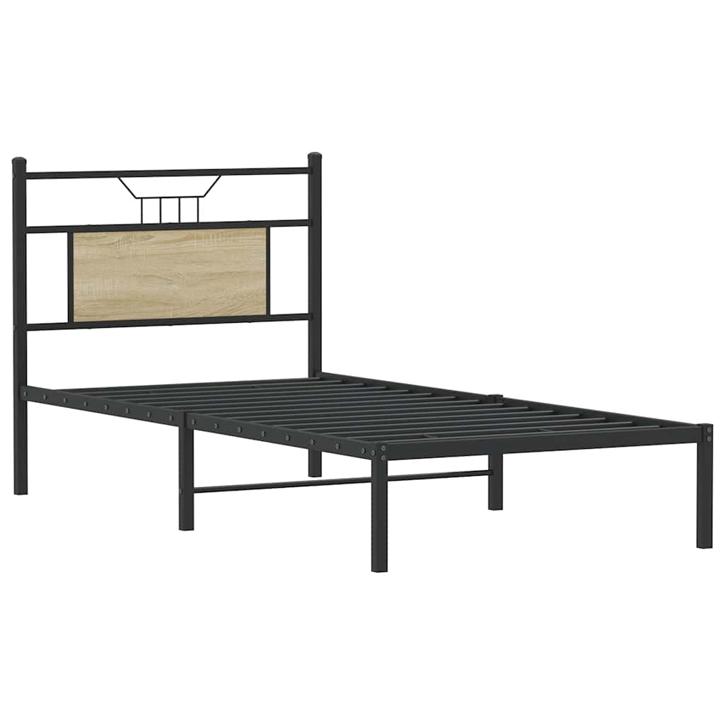 Bed Frame without Mattress Sonoma Oak 75x190 cm Small Single Engineered Wood