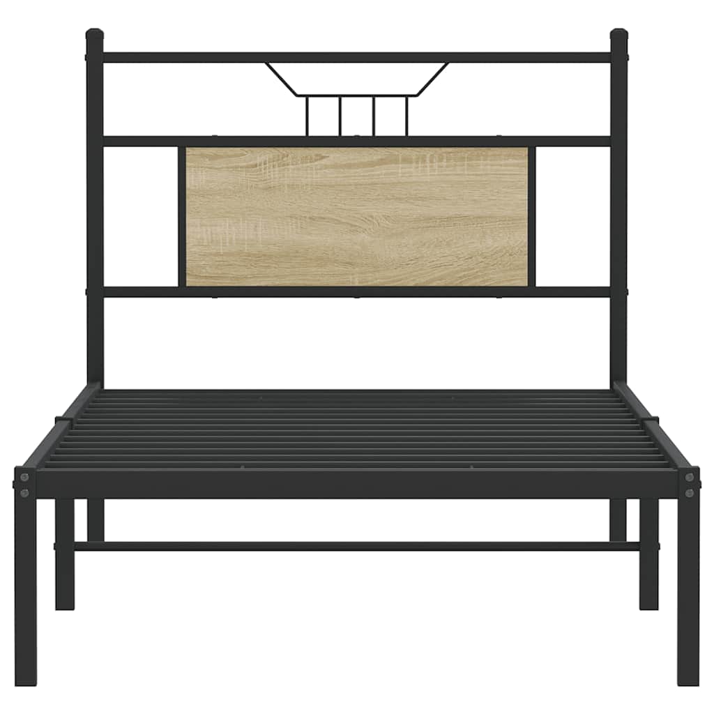Bed Frame without Mattress Sonoma Oak 75x190 cm Small Single Engineered Wood