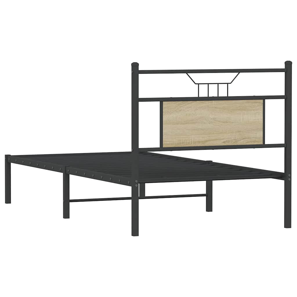 Bed Frame without Mattress Sonoma Oak 75x190 cm Small Single Engineered Wood