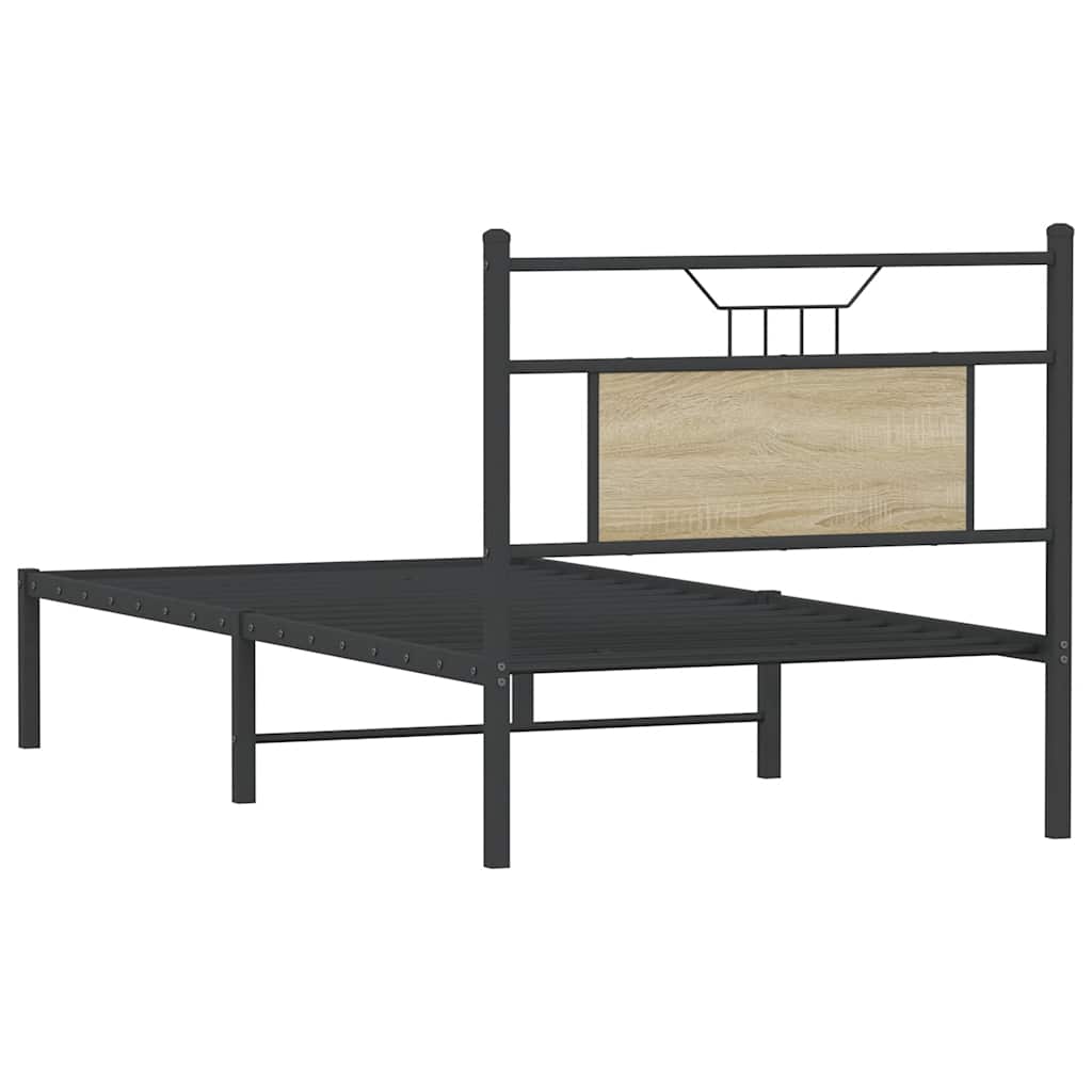 Bed Frame without Mattress Sonoma Oak 80x200 cm Engineered Wood