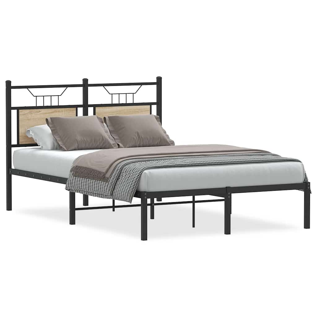Bed Frame without Mattress Sonoma Oak 120x200 cm Engineered Wood