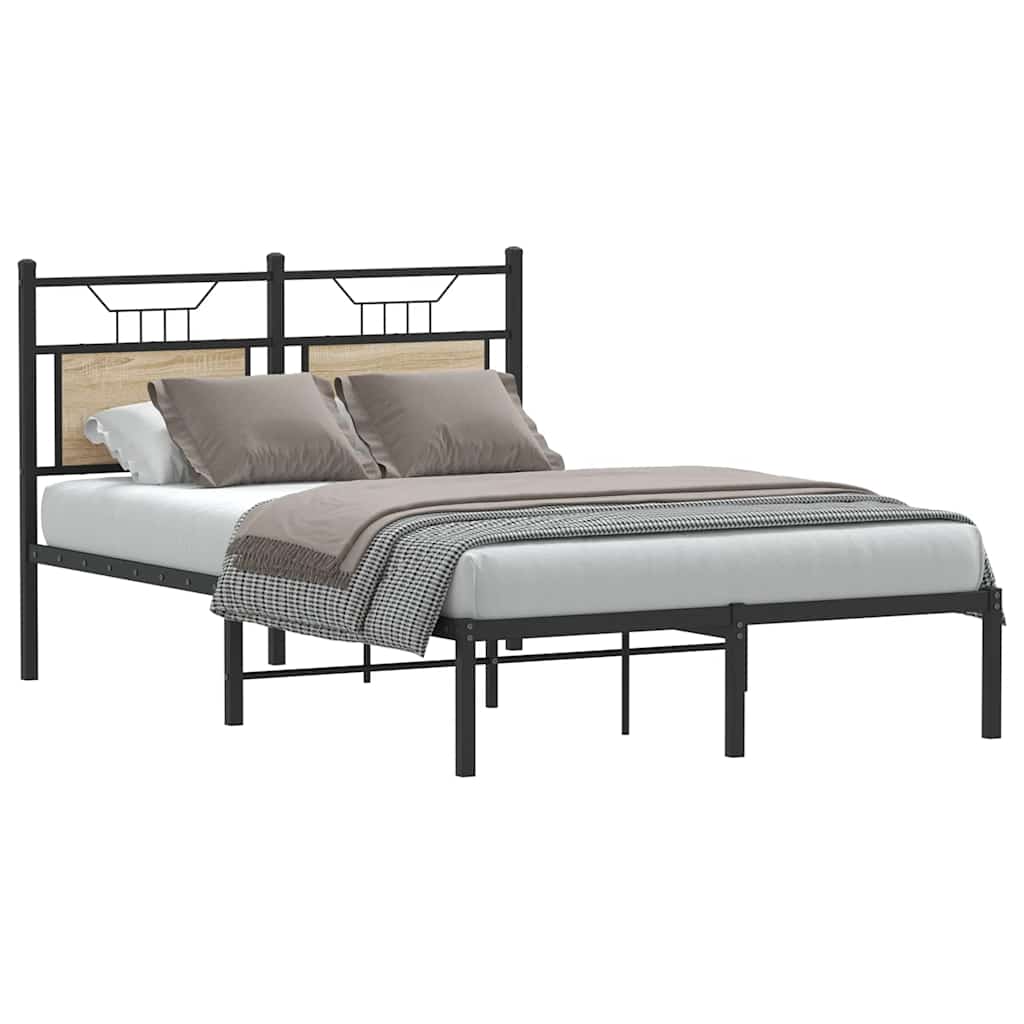 Bed Frame without Mattress Sonoma Oak 120x200 cm Engineered Wood
