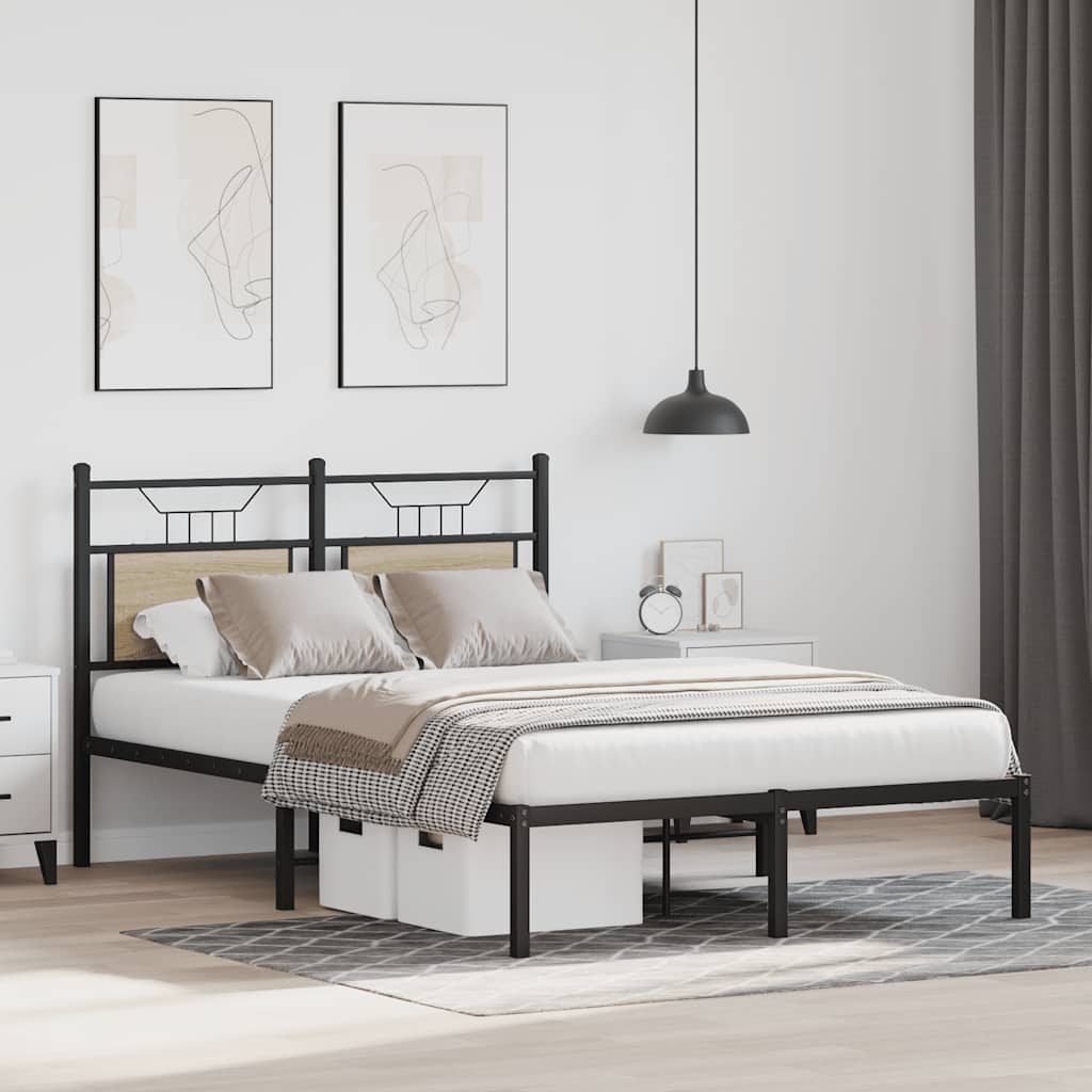 Bed Frame without Mattress Sonoma Oak 120x200 cm Engineered Wood