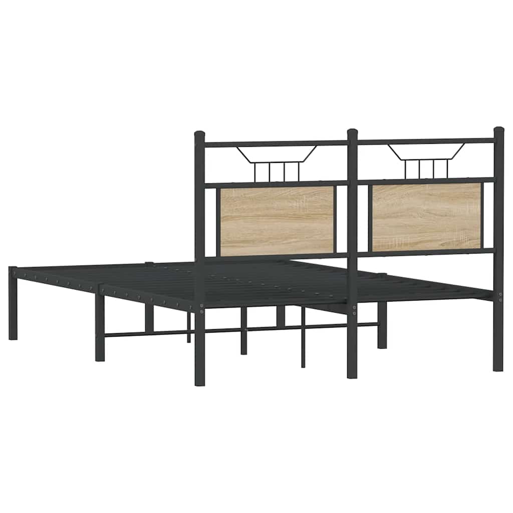 Bed Frame without Mattress Sonoma Oak 120x200 cm Engineered Wood