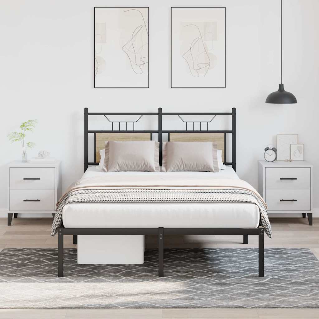 Bed Frame without Mattress Sonoma Oak 120x200 cm Engineered Wood