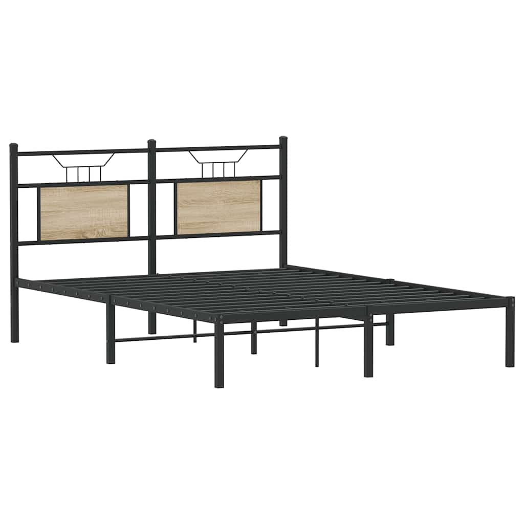 Bed Frame without Mattress Sonoma Oak 140x190 cm Engineered Wood