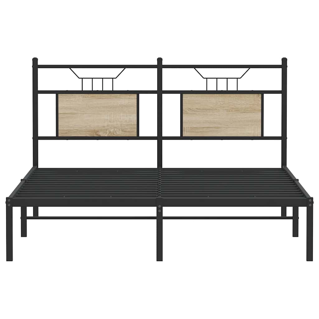 Bed Frame without Mattress Sonoma Oak 140x190 cm Engineered Wood