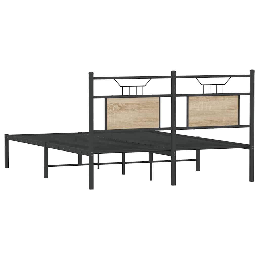 Bed Frame without Mattress Sonoma Oak 140x190 cm Engineered Wood