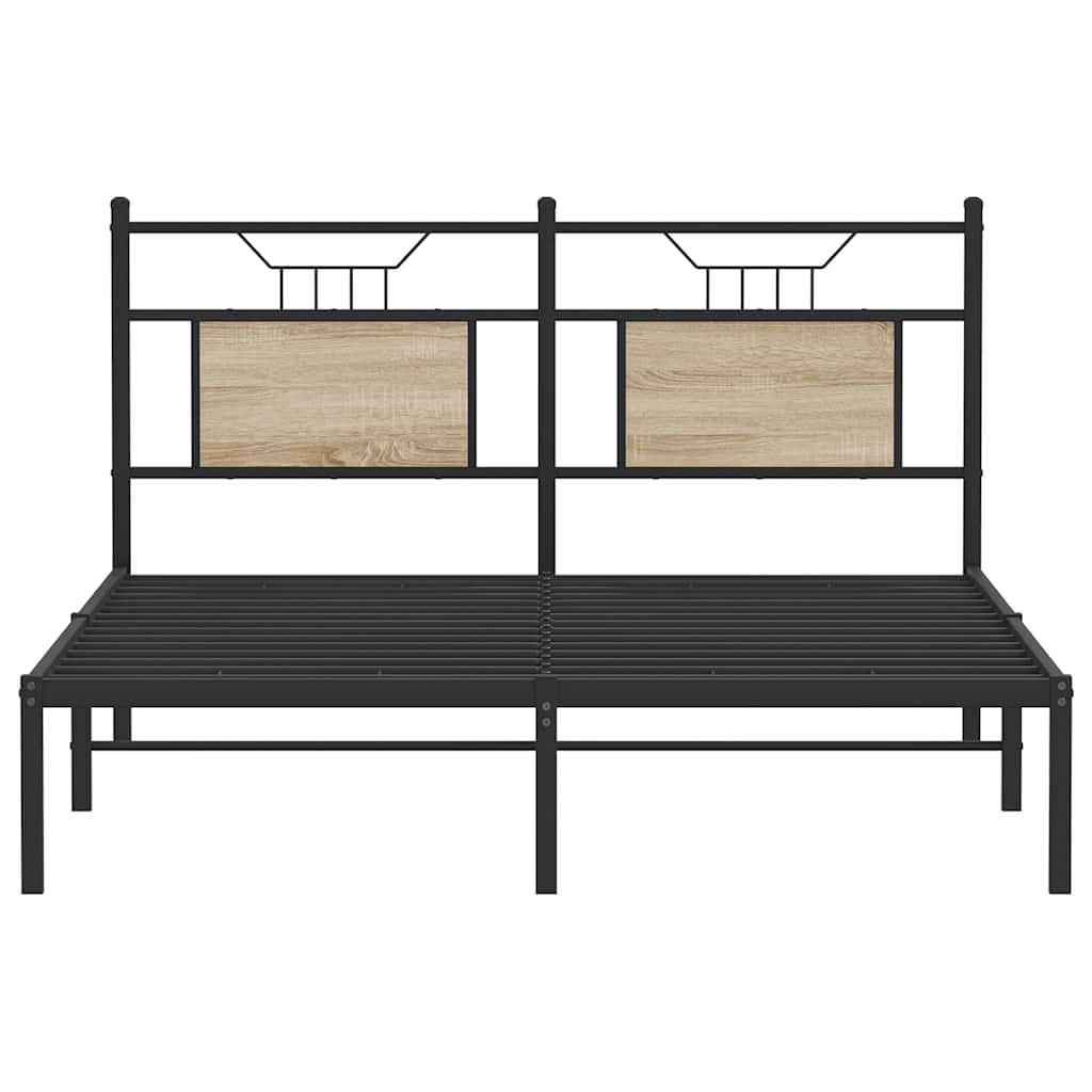 Bed Frame without Mattress Sonoma Oak 140x200 cm Engineered Wood