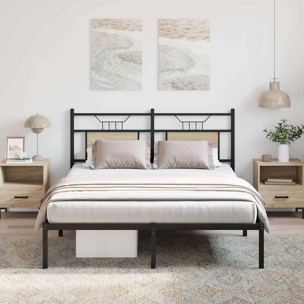 Bed Frame without Mattress Sonoma Oak 140x200 cm Engineered Wood