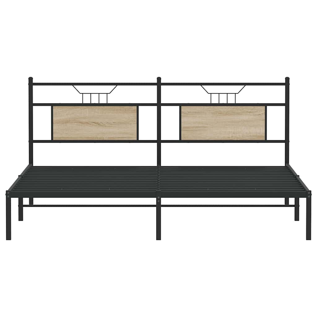 Bed Frame without Mattress Sonoma Oak 160x200 cm Engineered Wood