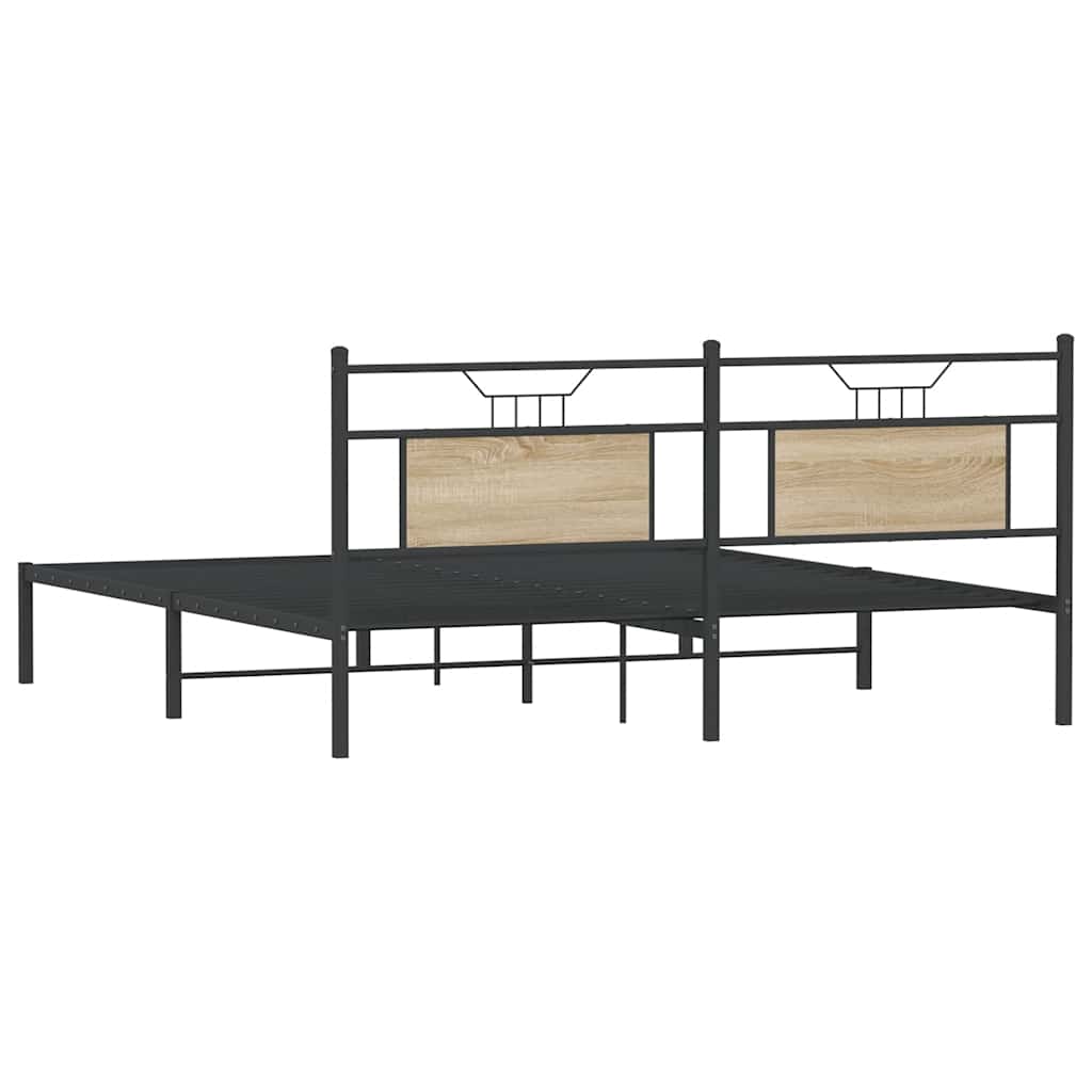 Bed Frame without Mattress Sonoma Oak 160x200 cm Engineered Wood