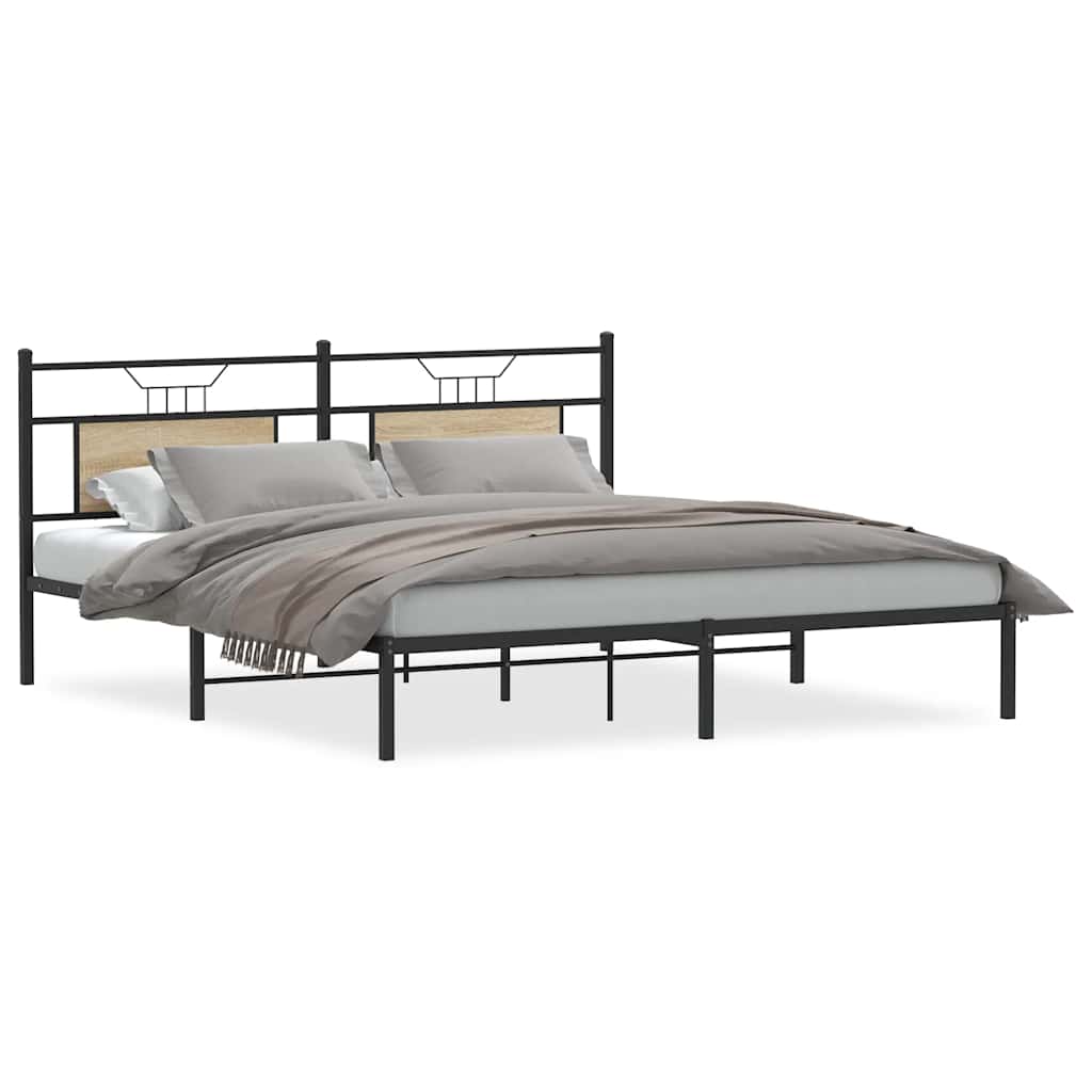 Bed Frame without Mattress Sonoma Oak 183x203 cm Engineered Wood