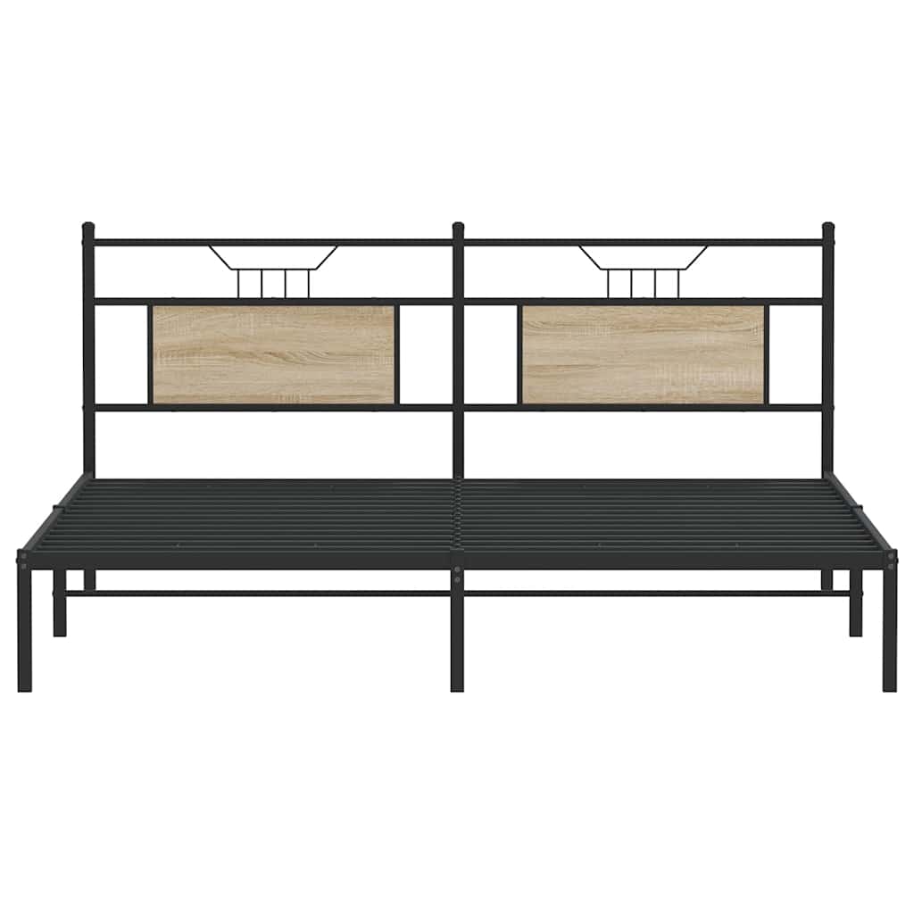 Bed Frame without Mattress Sonoma Oak 183x213 cm Engineered Wood
