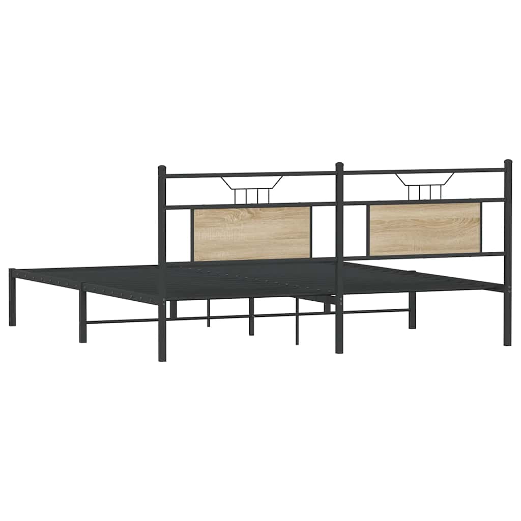 Bed Frame without Mattress Sonoma Oak 183x213 cm Engineered Wood