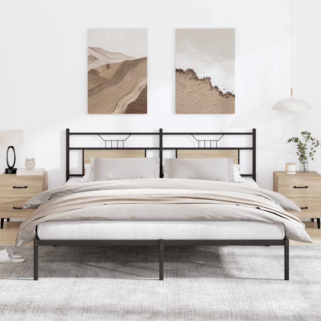 Bed Frame without Mattress Sonoma Oak 183x213 cm Engineered Wood