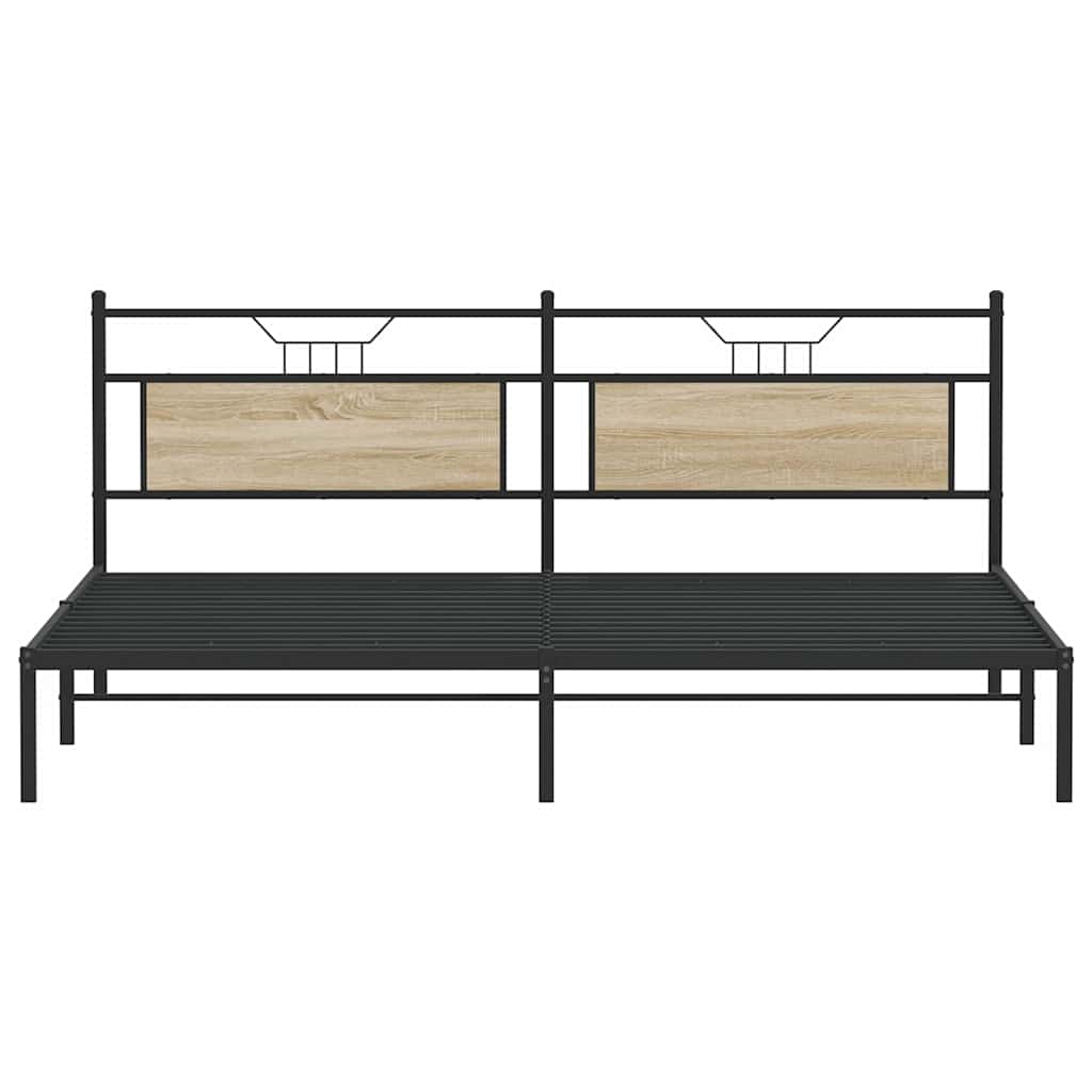 Bed Frame without Mattress Sonoma Oak 193x201 cm Engineered Wood