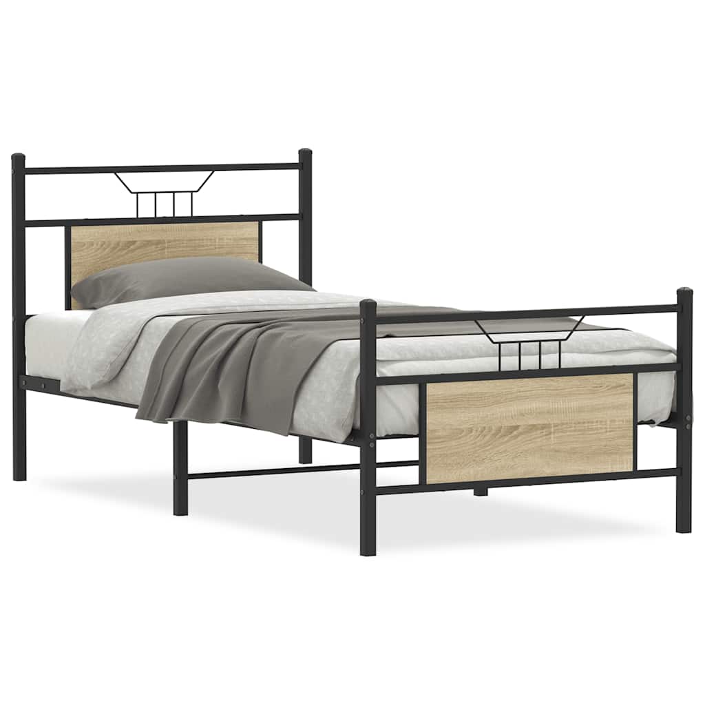 Bed Frame without Mattress Sonoma Oak 80x200 cm Engineered Wood