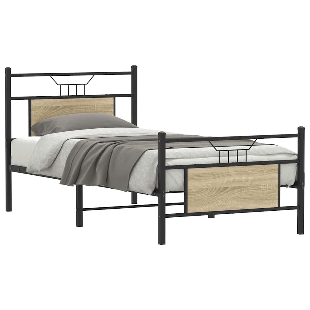 Bed Frame without Mattress Sonoma Oak 80x200 cm Engineered Wood