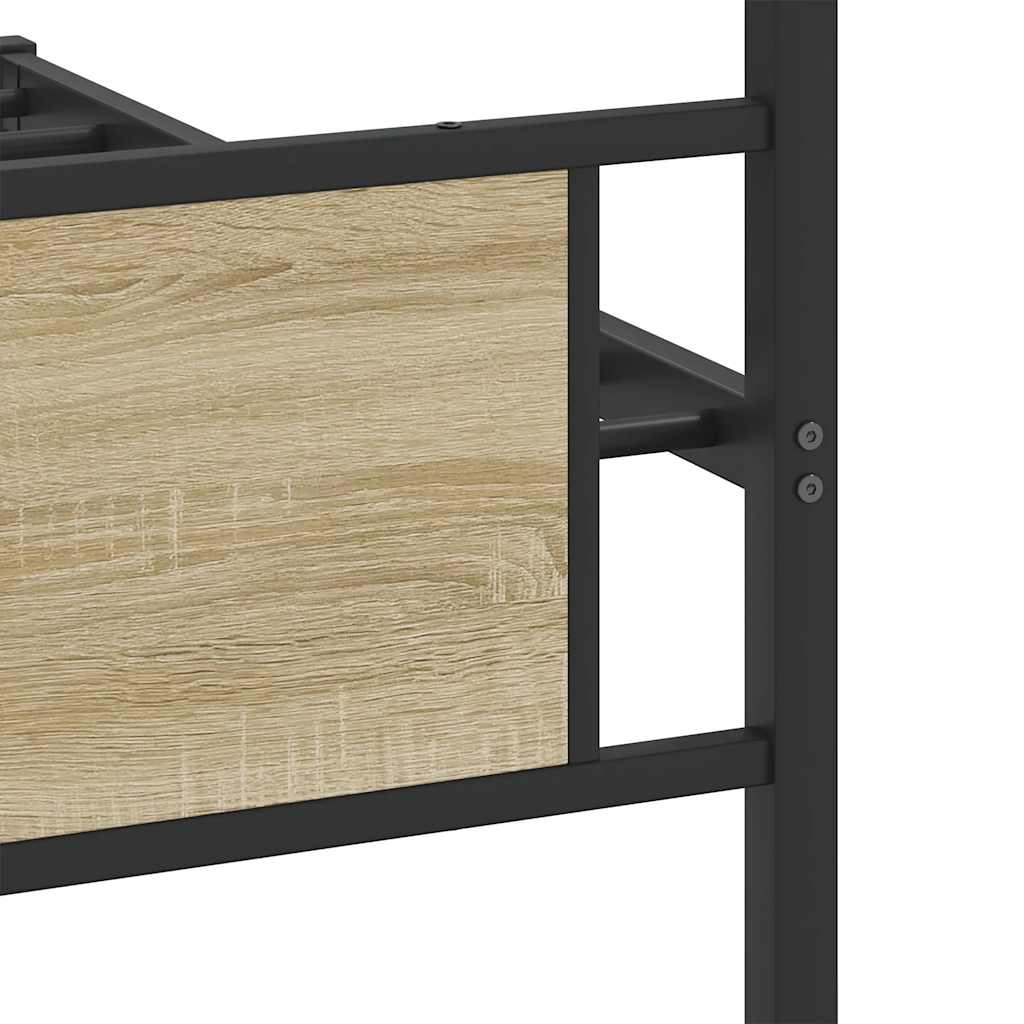 Bed Frame without Mattress Sonoma Oak 107x203 cm Engineered Wood