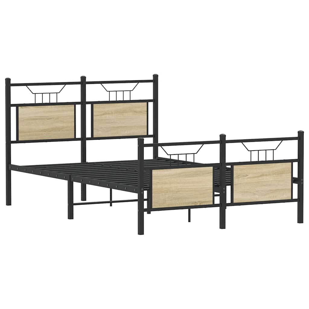 Bed Frame without Mattress Sonoma Oak 120x200 cm Engineered Wood